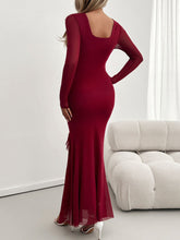 Devine Ruffled Surplice Long Sleeve Maxi Dress OutfitFlow